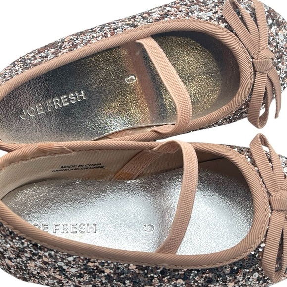 024 Joe Fresh Glittery Rose Gold Ballet Flats - Picture 7 of 9